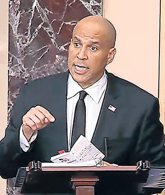 Senator Stages Marathon Tirade Against Trump 'Crisis'