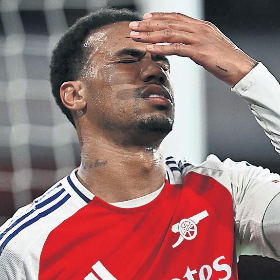 Gabriel ruled out for season as Arteta's problems mount
