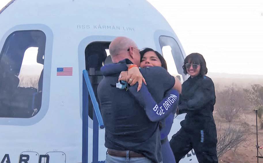 'What a wonderful world': all-female crew back after Bezos space trip