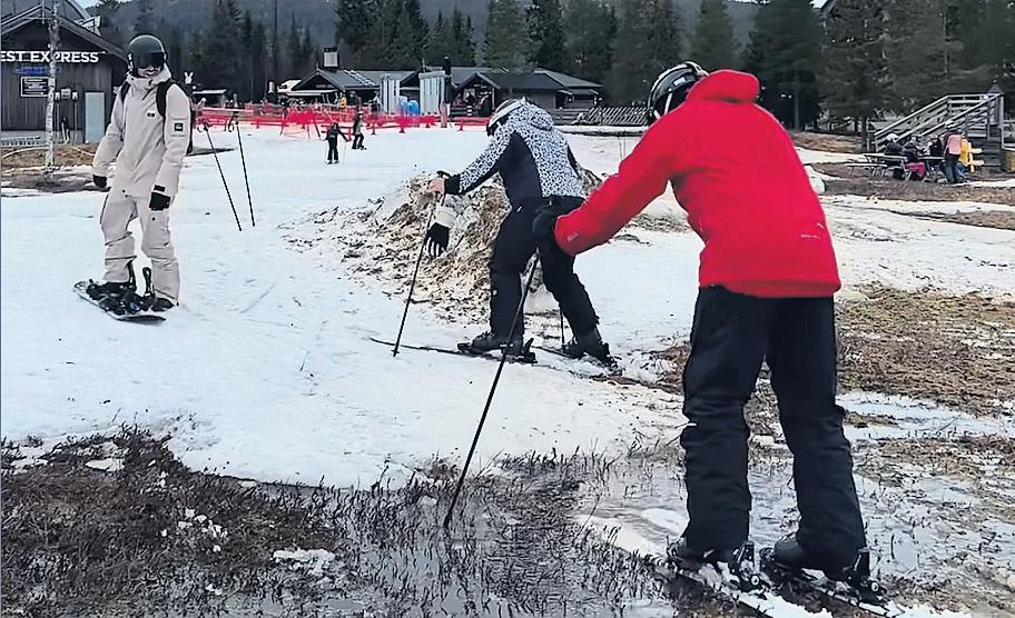 'We got stuck in puddles' - skiers upset at thaw on Swedish slopes