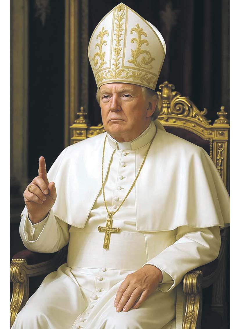 Papal bull President criticised for sharing mocked-up pope image