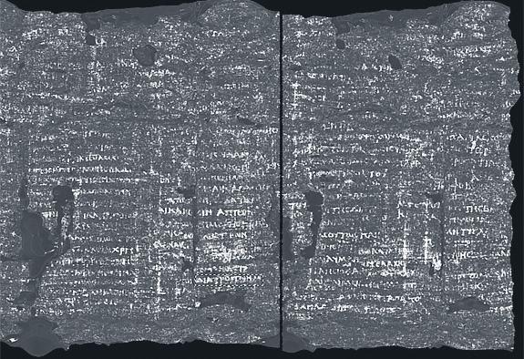 Scroll buried in ash of Vesuvius is a work by Greek philosopher