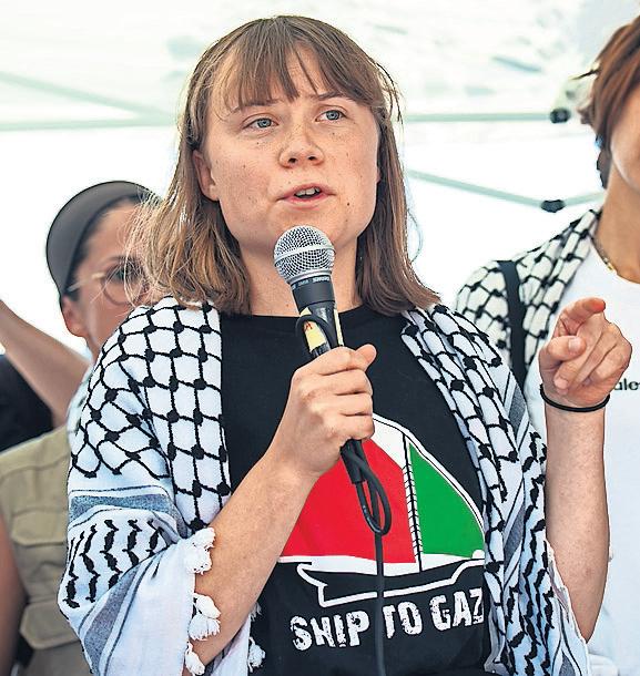 Greta Thunberg Activist on aid ship trying to reach Strip