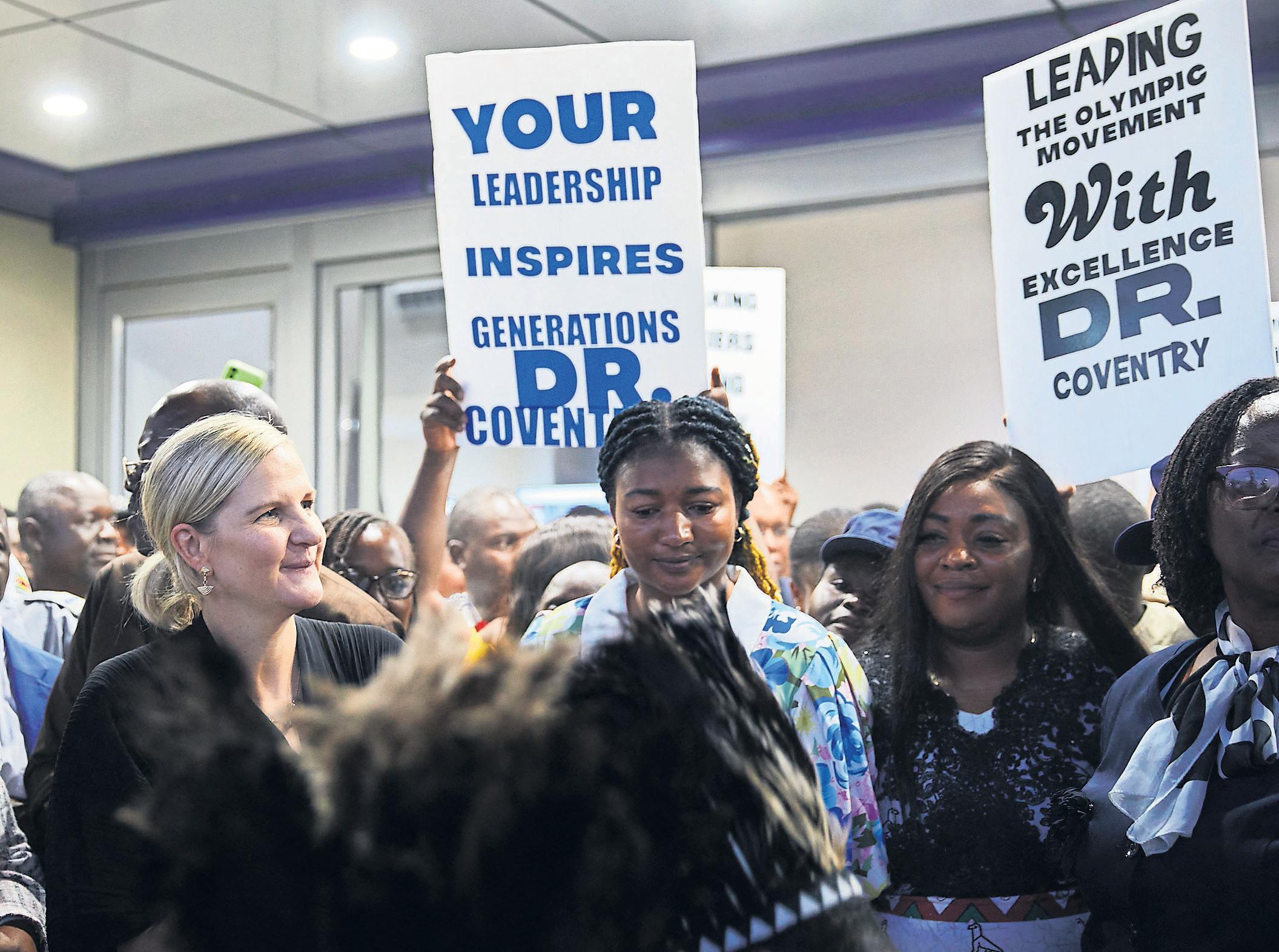 In at the deep end Coventry has made history at IOC but bulging in-tray offers early test of her steel