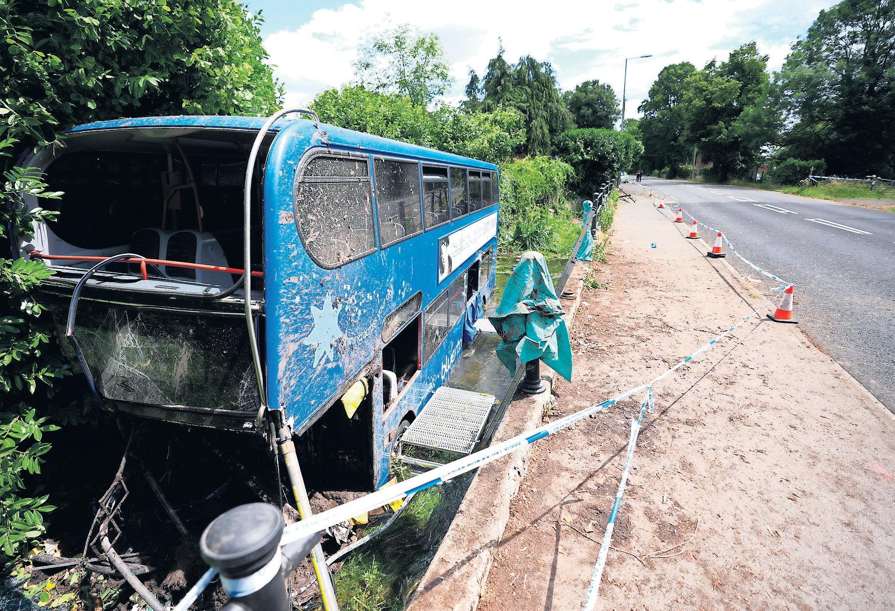 Seven taken to hospital after bus carrying pupils plunges into a river