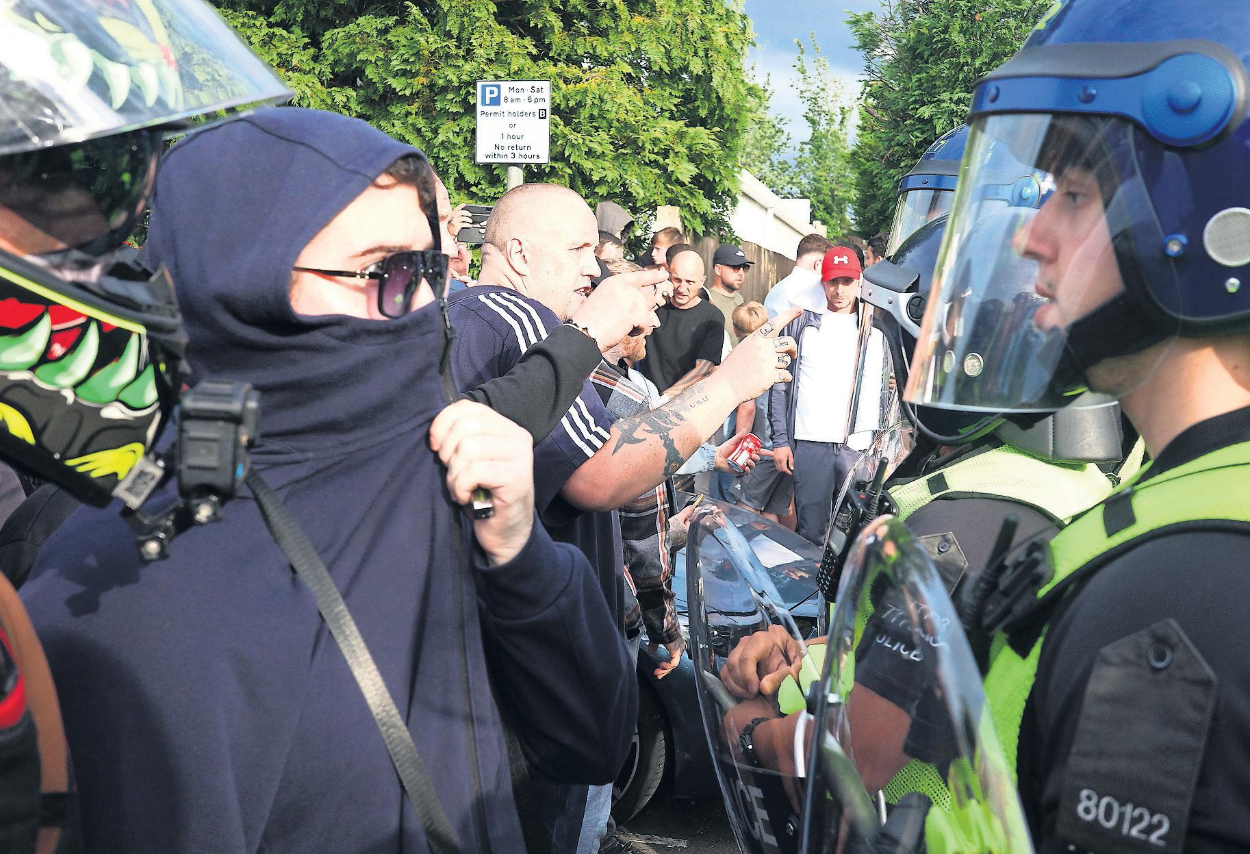 Tensions rise as hundreds protest again outside Essex migrants' hotel