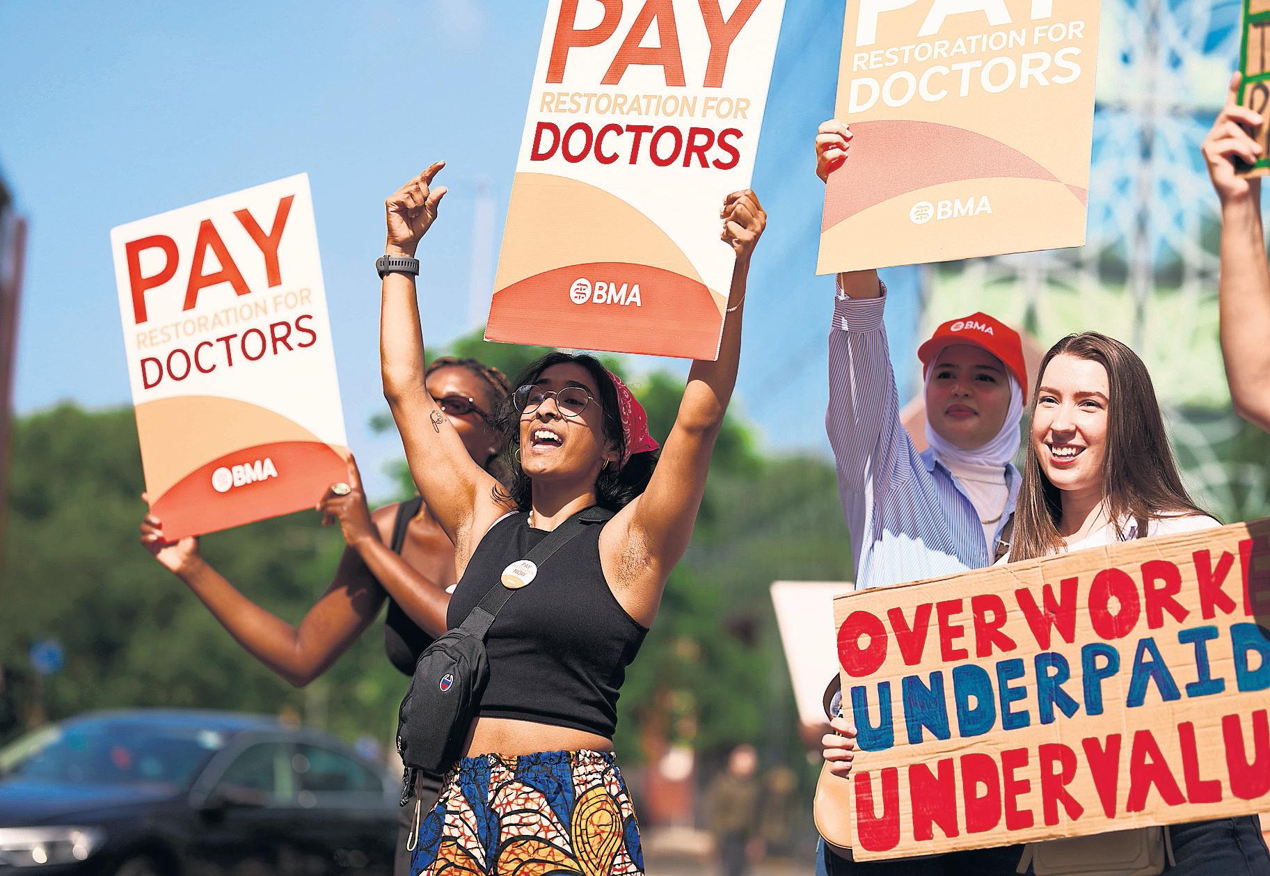 Fewer doctors thought to have joined picket lines on first day than last year