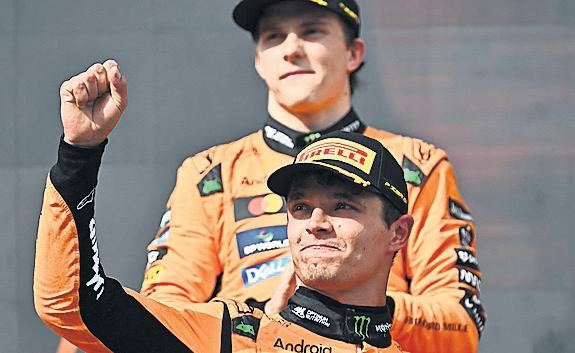 Norris edges duel with Piastri to close on teammate's title run
