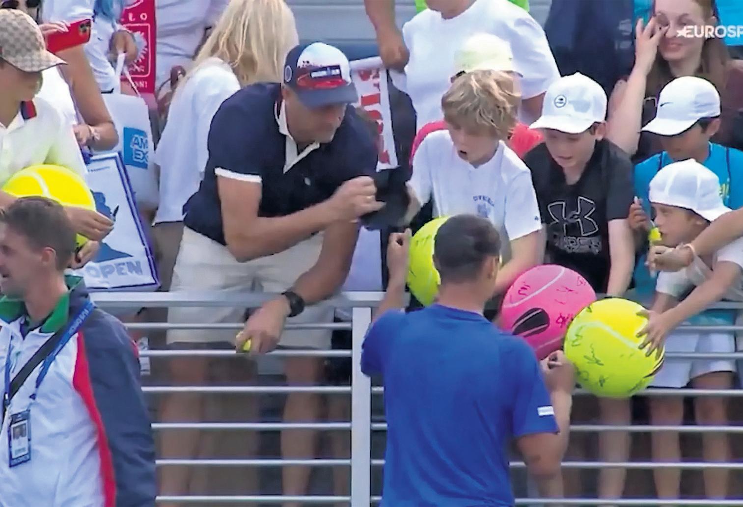 'A grave mistake': millionaire sorry for snatching cap from young tennis fan