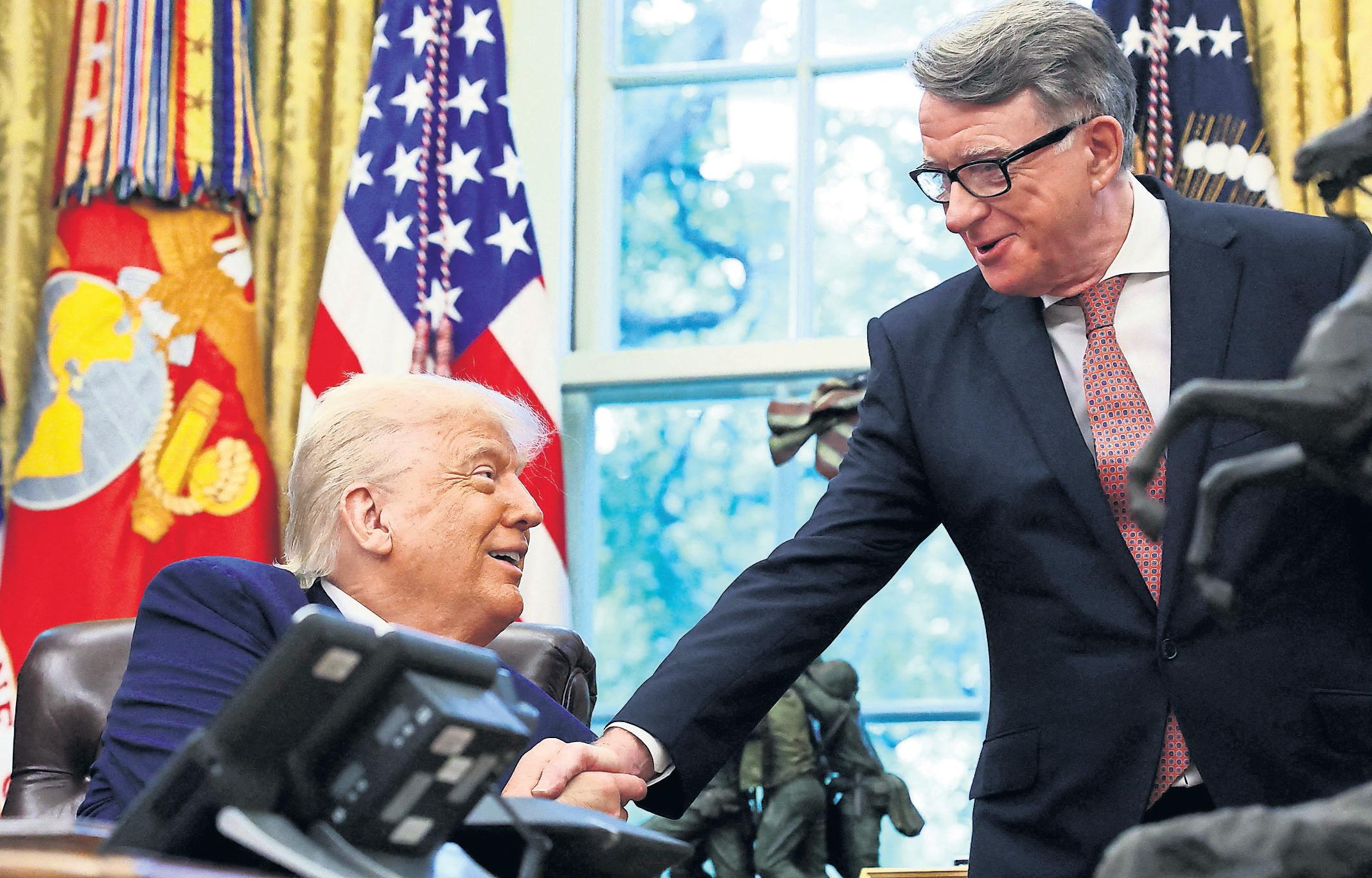 State visit Mandelson lauds 'risk-taker' Trump