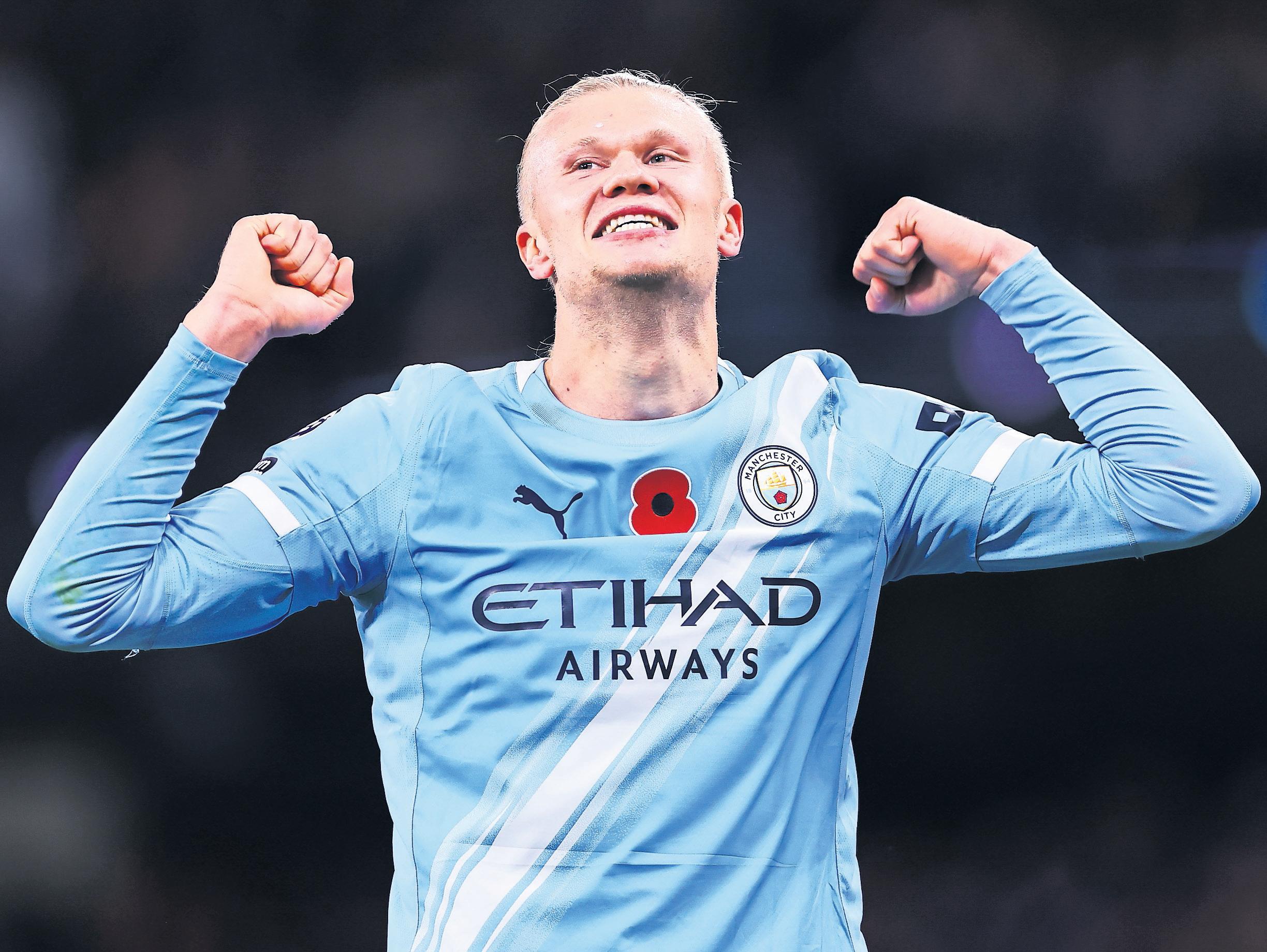 Goal machine Haaland's latest double fires City up to second