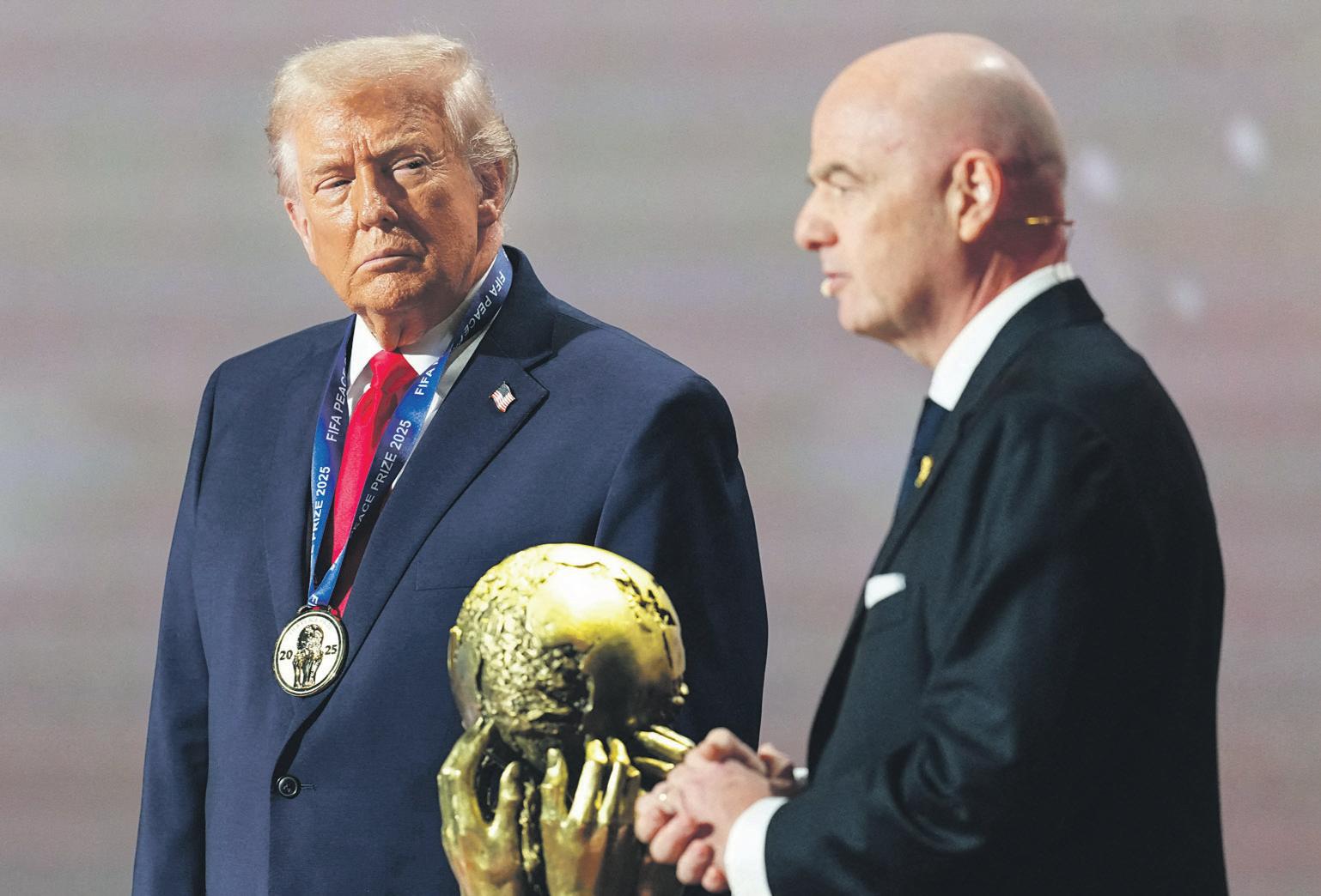 Trump claims world is 'safer place now' as he receives inaugural Fifa peace prize