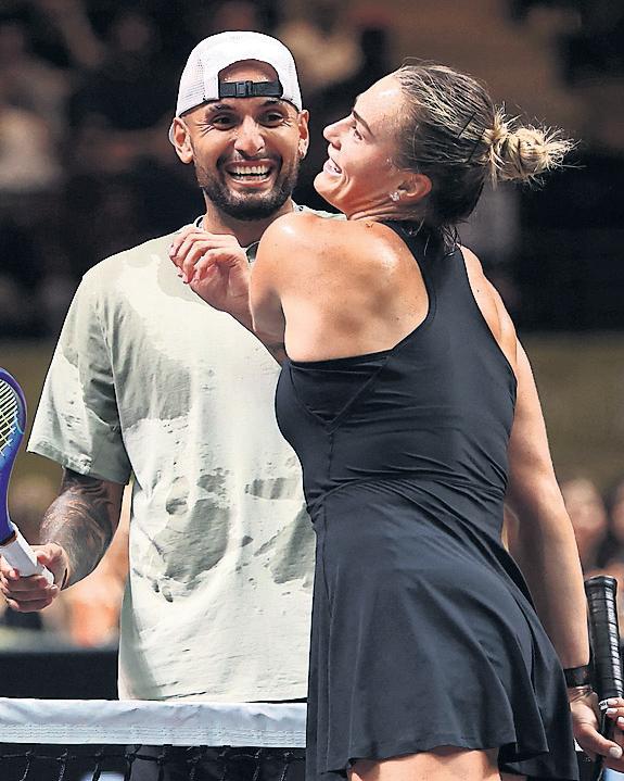 Kyrgios overpowers Sabalenka in dispiriting circus-like contest