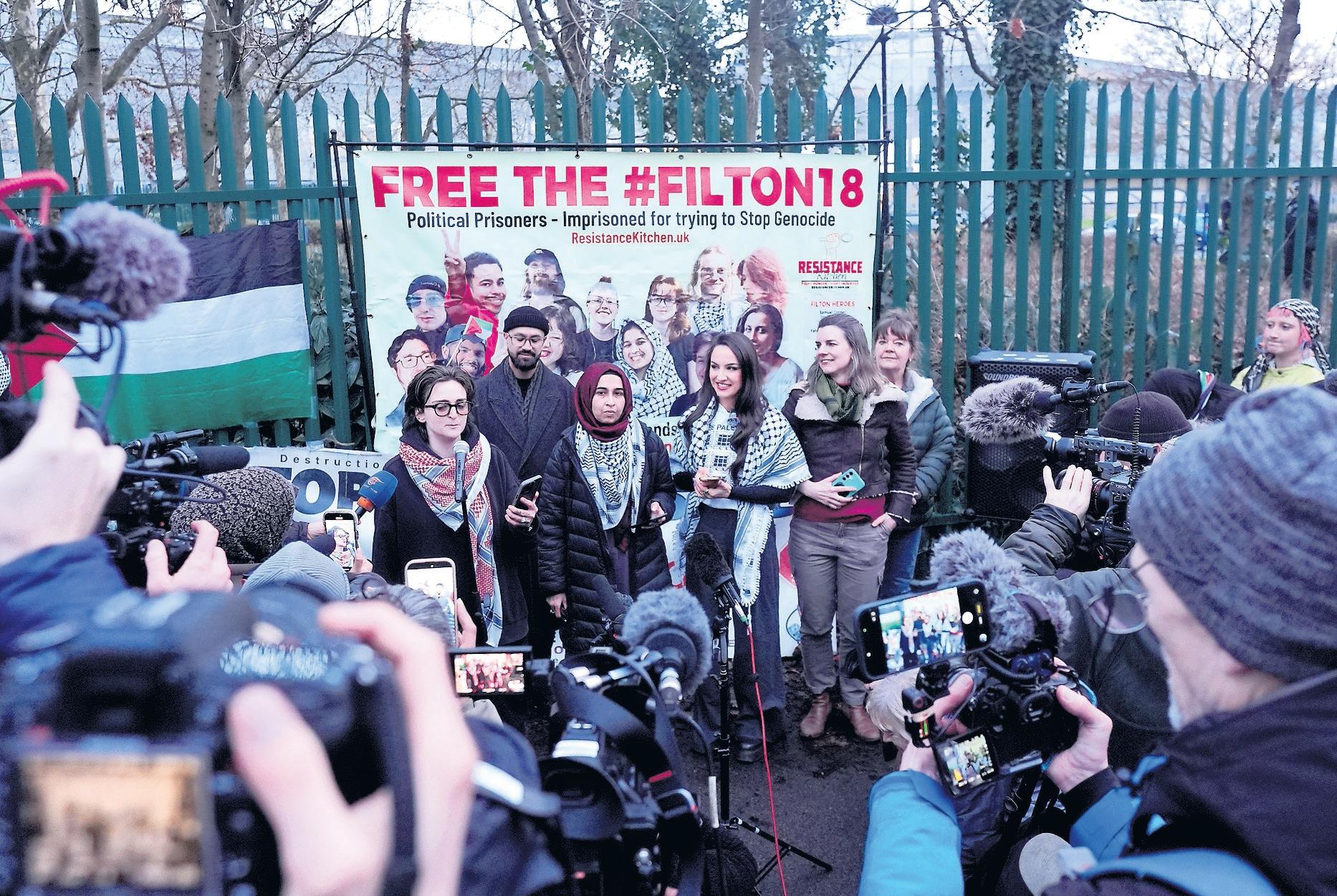 Six Palestine Action activists cleared of aggravated burglary