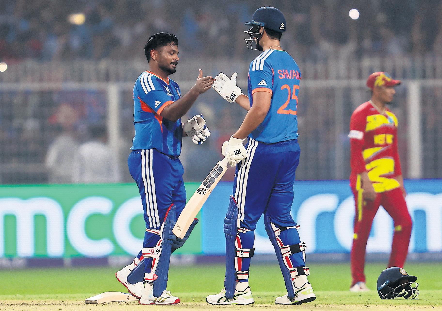 Samson smashes India into England semi-final