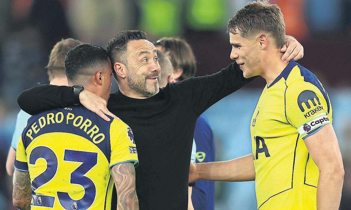 De Zerbi pours scorn on claim that Spurs win was down to weakened Villa