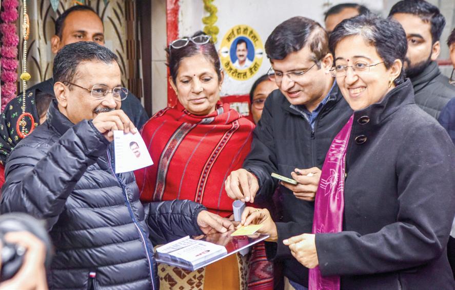 CM ATISHI, KEJRIWAL GO DOOR TO DOOR AS DELHI POLLS LOOM