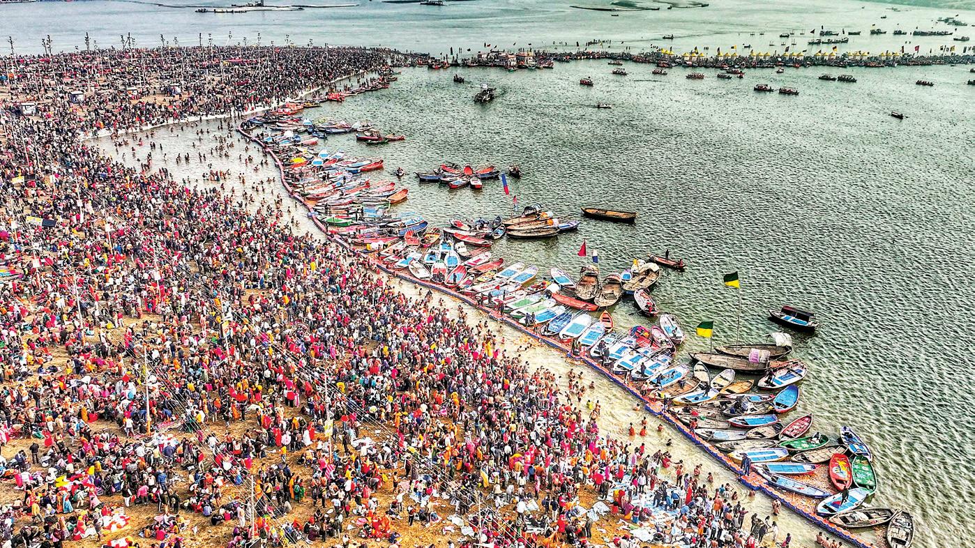 1.50 cr take holy dip as Maha Kumbh kicks off