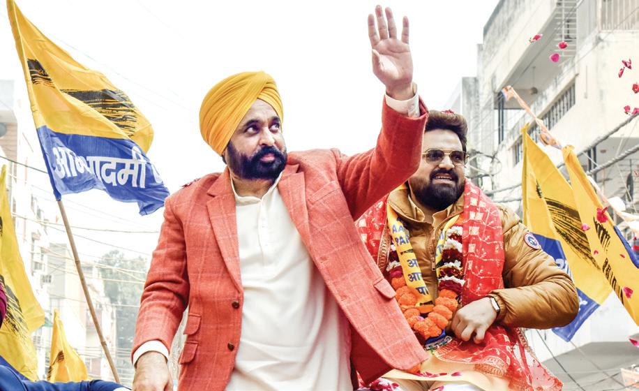 Punjab CM Mann Holds Roadshow in Patel Nagar