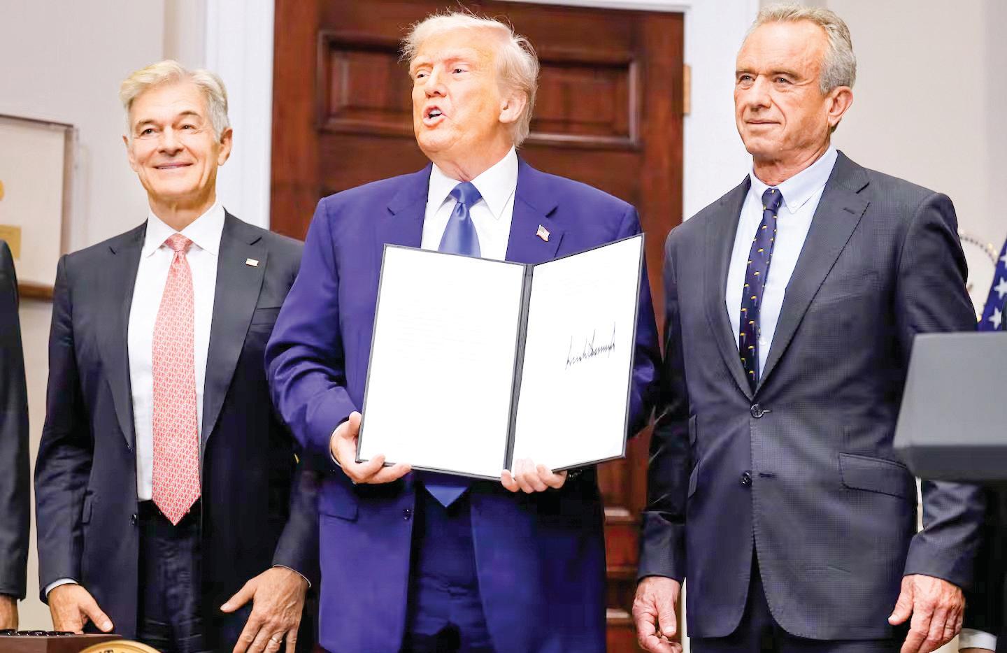 Speaking from the Roosevelt Room before heading to the Middle East, Trump used the story to underscore what he sees as pharmaceutical industry exploitation of American consumers.