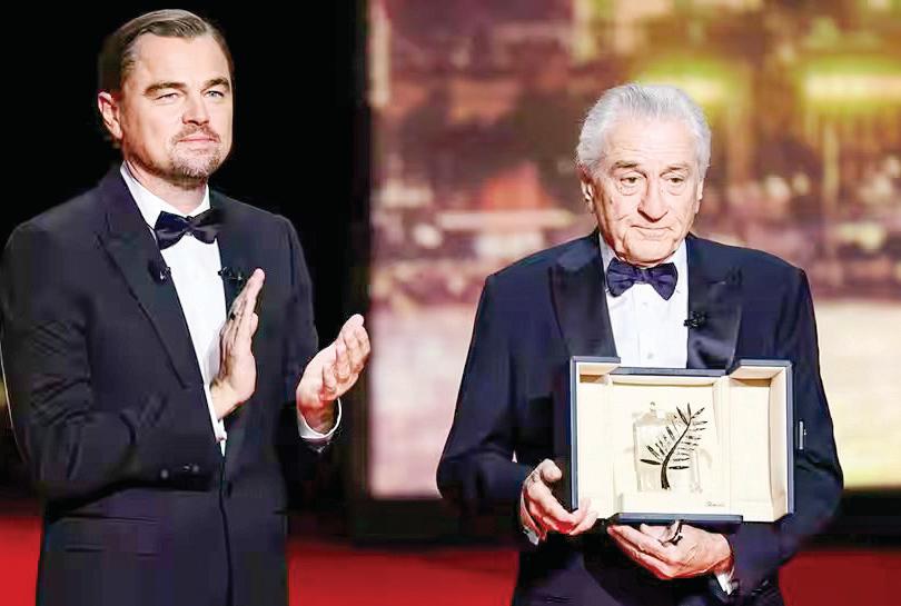 DiCaprio Presents Robert De Niro With Honorary Palme d'Or