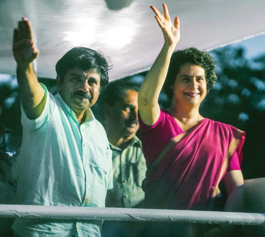 Priyanka Holds Roadshow in Nilambur Ahead of Bypoll, Targets LDF Govt