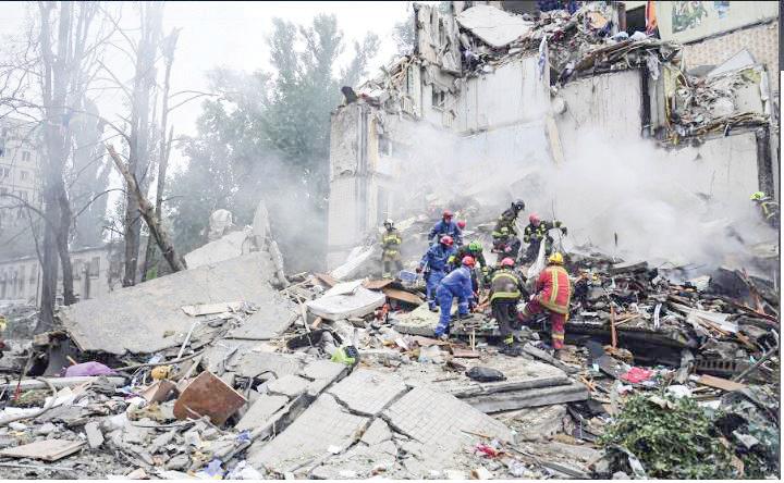 Russian Missile, Drone Strike Hits Ukraine's Kyiv; 13 Die, 130 Hurt