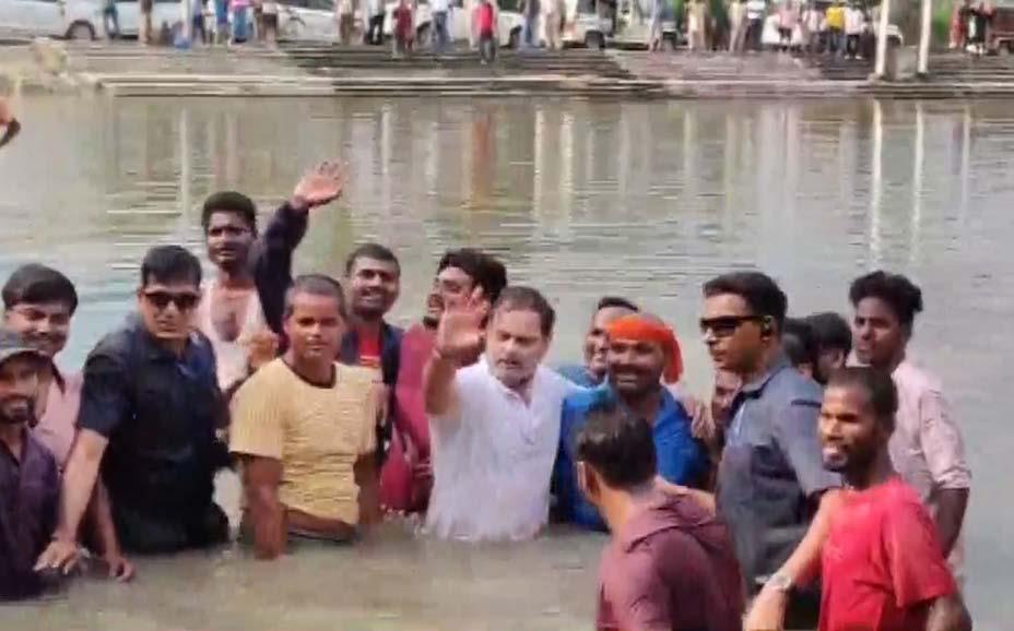 Rahul goes fishing in Begusarai pond; at rally takes ‘Yoga asana’ dig at PM Modi