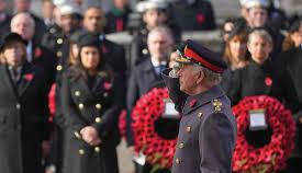 King Charles III leads Britain's Remembrance Sunday ceremony for war dead