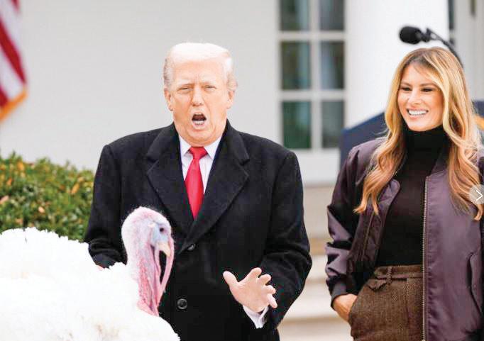 Trump spares turkeys, but not his political opponents, at annual pardoning ceremony
