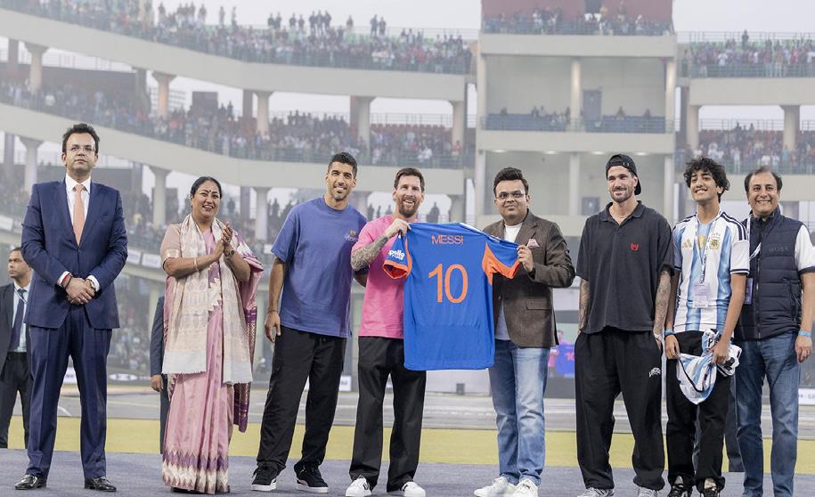 CRICKET MEETS FOOTBALL AS JAY SHAH HONOURS LIONEL MESSI