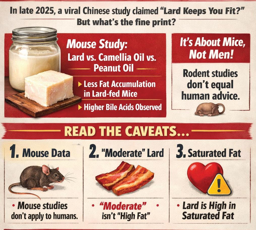 LARD, 'FITNESS,' AND THE FINE PRINT OF A VIRAL STUDY