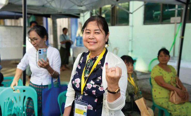 Myanmar holds second round of voting in first general election