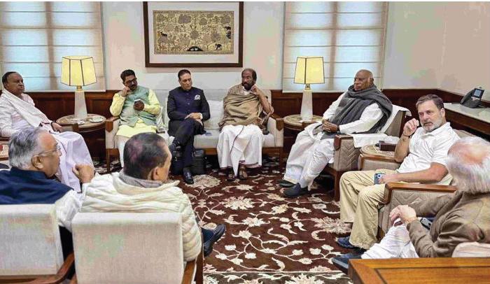 INDIA bloc leaders meet in Kharge’s chamber; resolve to raise MGNREGA, SIR