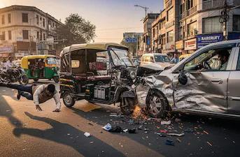 6-year-old girl dies after e-rickshaw collides with car in Delhi's Janakpuri