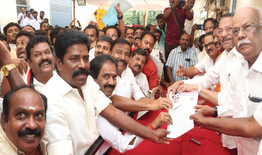 Trichy DMK ministers submit applications to contest upcoming assembly polls