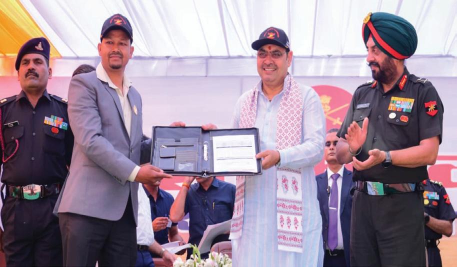 Rajasthan CM Bhajan Lal Sharma participates in Gaurav Senani Ceremony in Churu