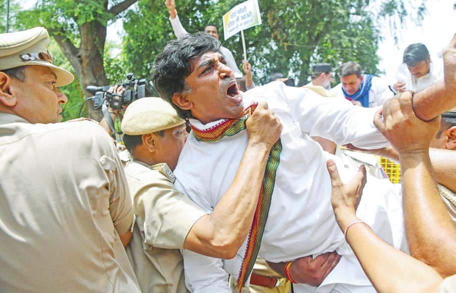 Rajya Sabha row: Congress MLAs detained outside Akbar Road HQ