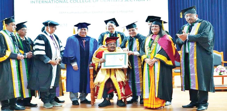 एसआरएम के चांसलर को आईसीडी से प्राप्त हुआ ऑनररी फैलोशिप का सम्मान