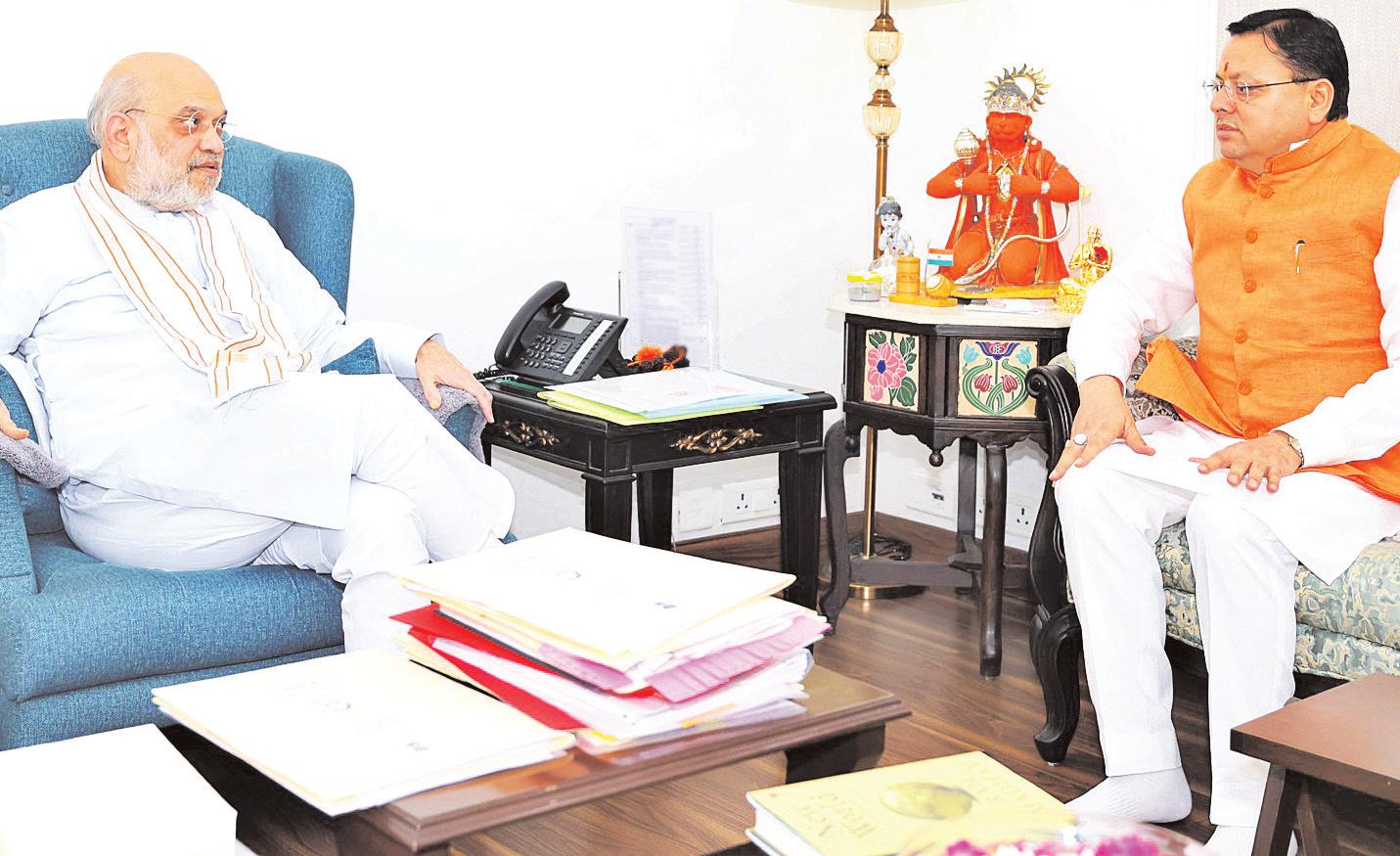 सीएम धामी की अमित शाह से दिल्ली में बैठक, राज्य विकास पर चर्चा