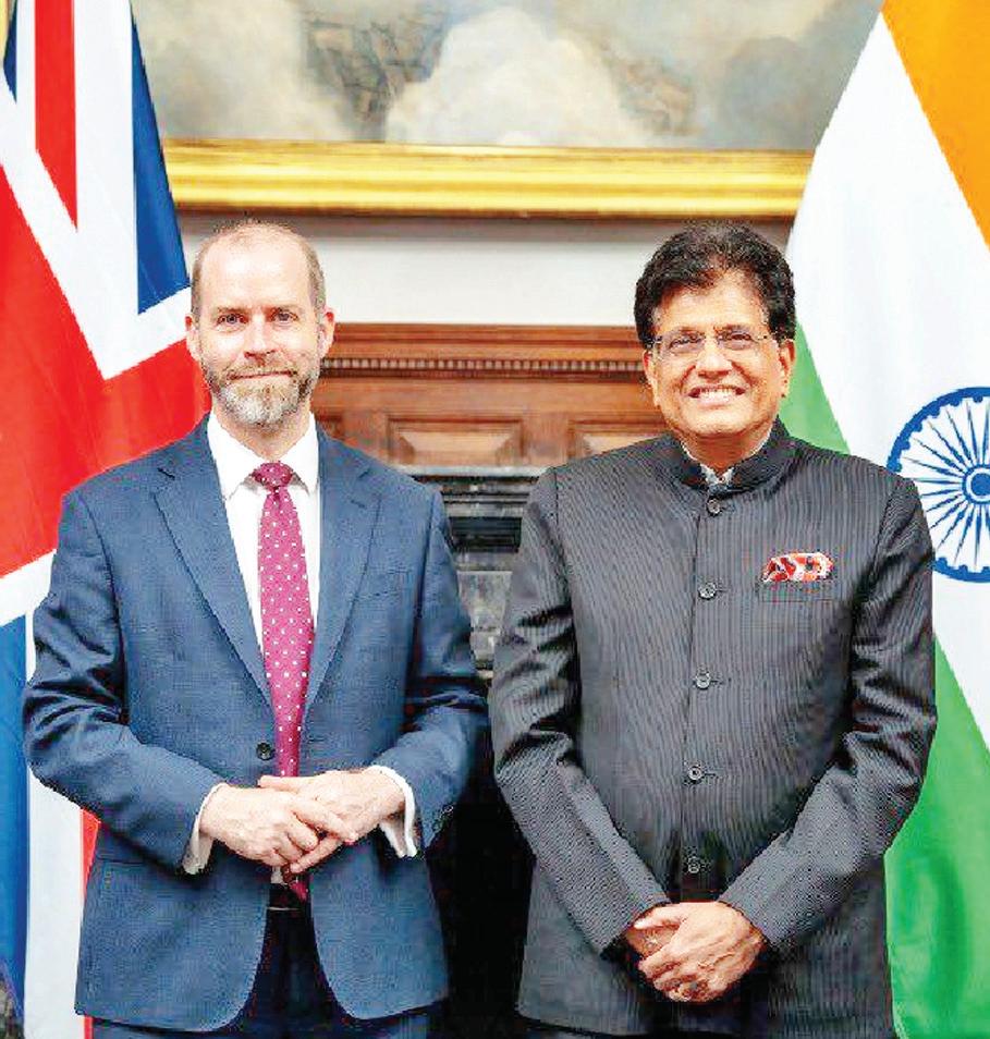भारत-ब्रिटेन मुक्त व्यापार समझौते से द्विपक्षीय व्यापार दोगुना होगा, निवेश के नए रास्ते खुलेंगे : पीयूष गोयल