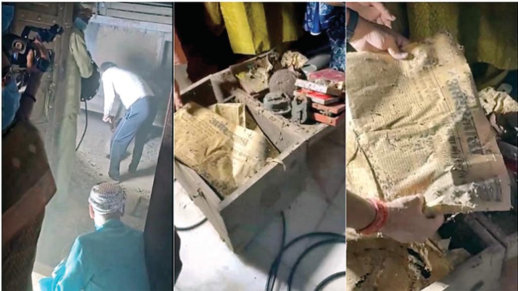 चांदी का छत्र, गहनों के दो संदूक मिले, गोस्वामियों का हंगामा