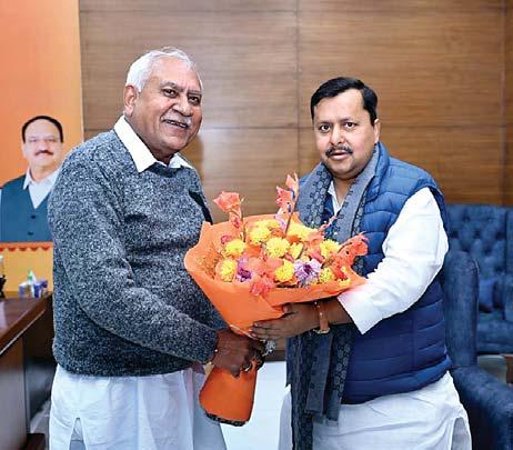 नारनौल विधायक ओमप्रकाश यादव ने भाजपा के कार्यकारी राष्ट्रीय अध्यक्ष नितिन नबीन से की भेंट