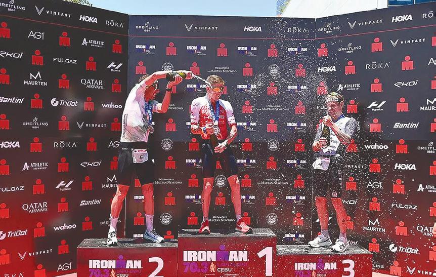 Ferris and Watkinson cruise to runaway IRONMAN 70.3 victory