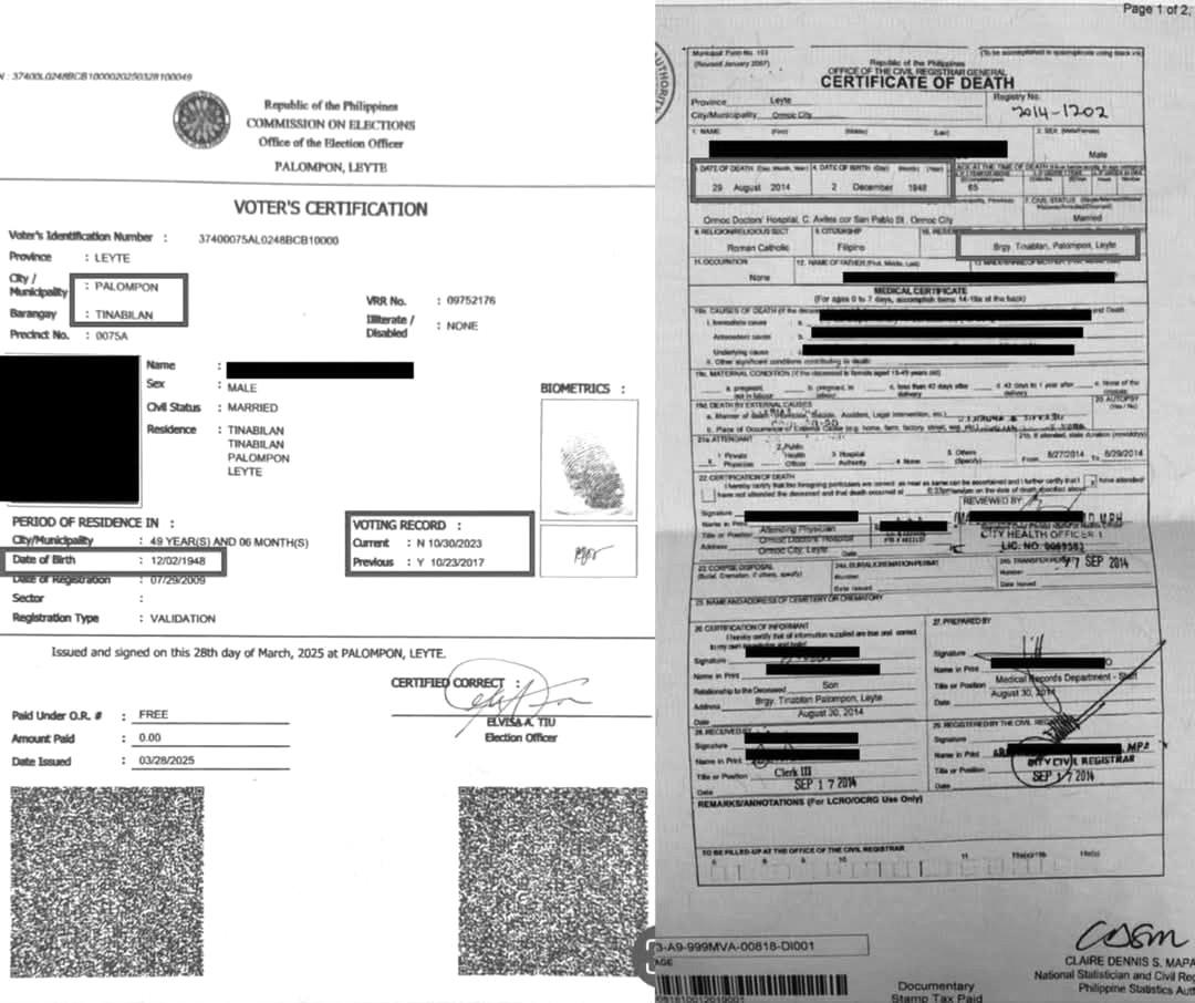 Dead Leyte resident found to be a voter