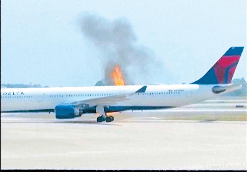 Delta plane catches fire at Orlando airport