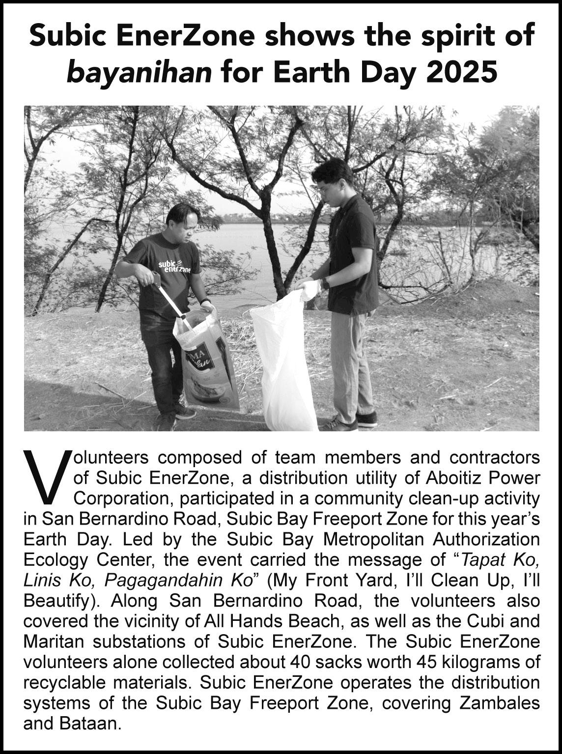 Subic EnerZone shows the spirit of bayanihan for Earth Day 2025