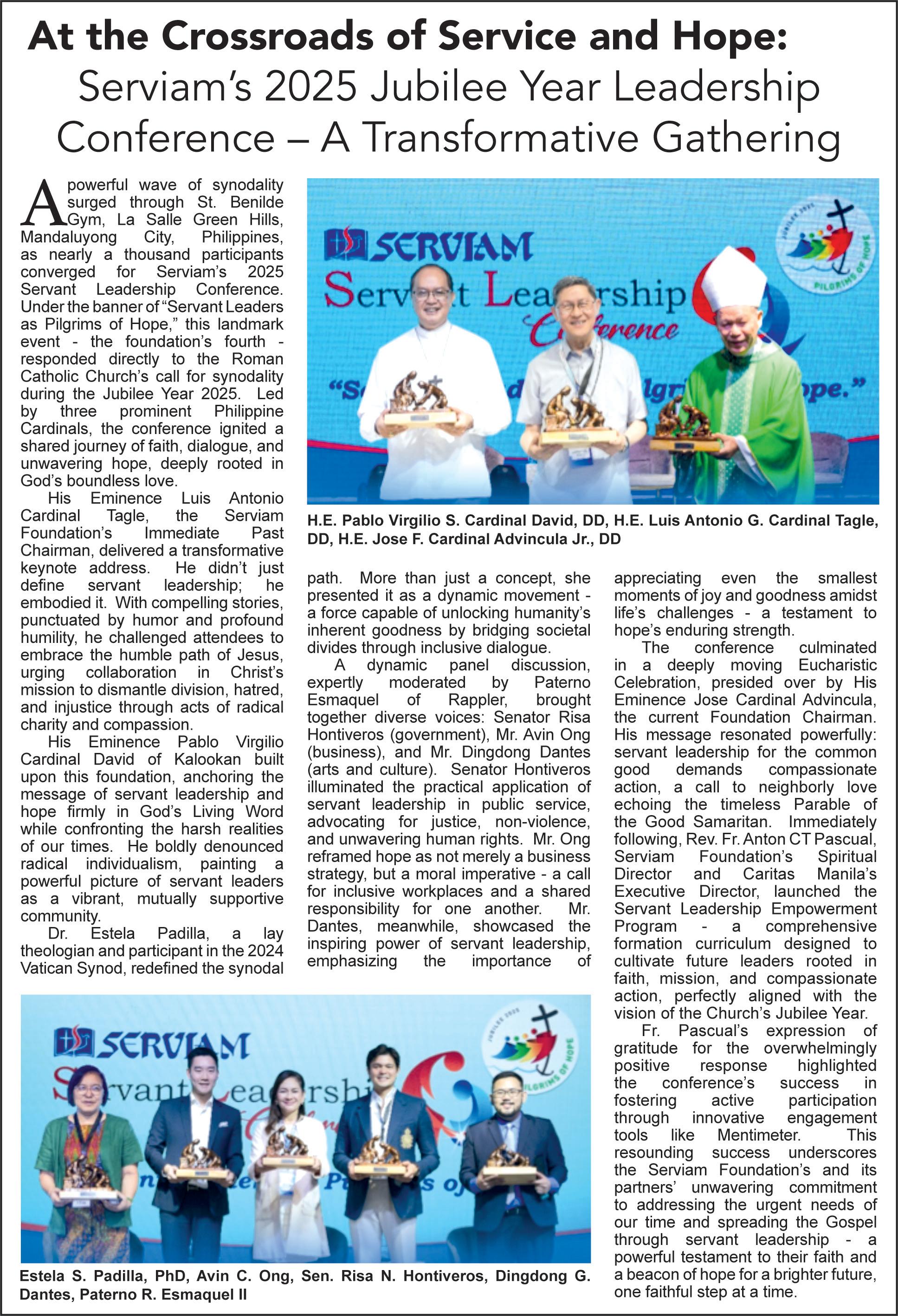 At the Crossroads of Service and Hope: Serviam's 2025 Jubilee Year Leadership Conference — A Transformative Gathering