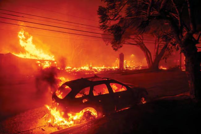 What caused fire hydrants to run dry in Los Angeles?