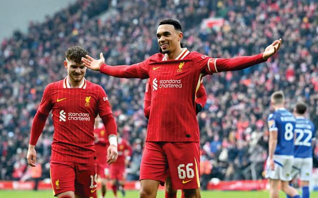 Alexander-Arnold shines as Reds dominate Accrington